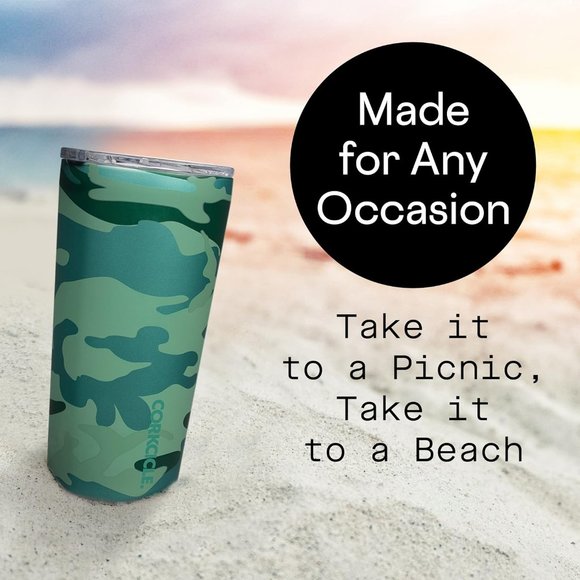 Corkcicle Travel Tumbler, Insulated Water Bottle with Lid, Spill Proof Jade Camo - Picture 5 of 6